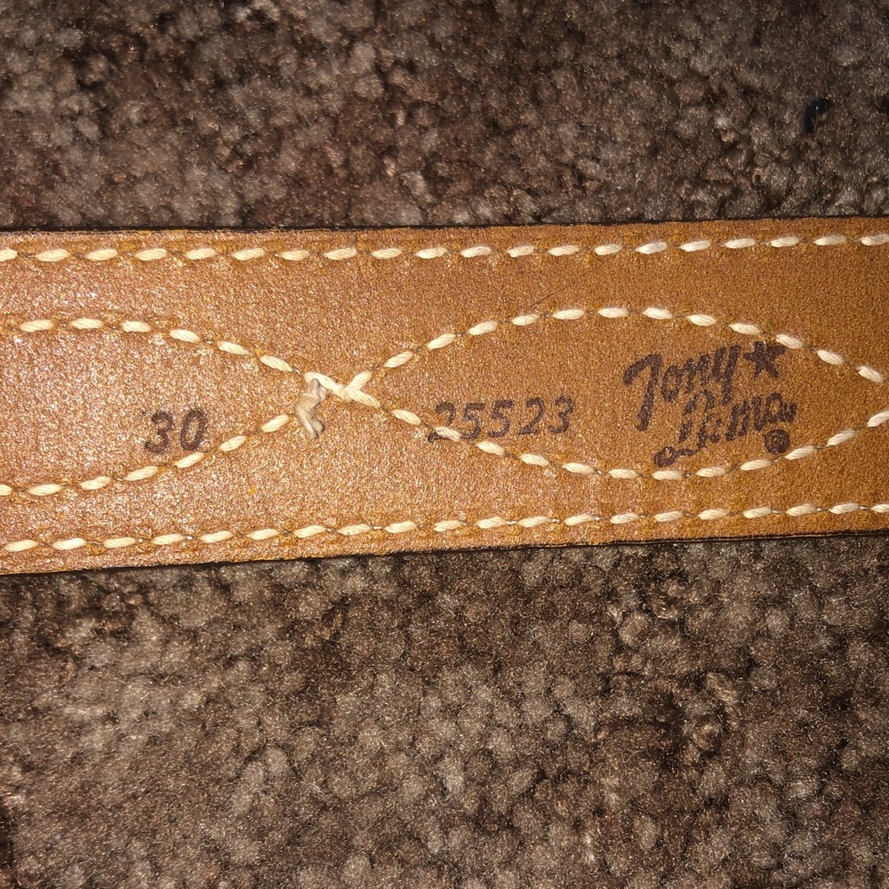 Tony Lama Cream Leather Belt - Picture 4 of 4